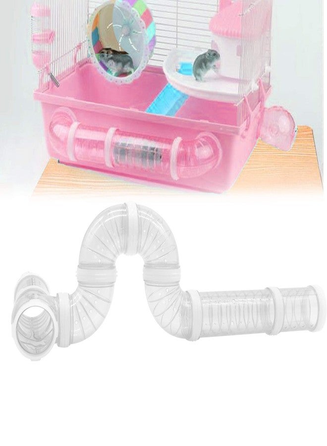 Besimple Hamster Tube Set, 8 Pack Transparent Curved Pipe Pet Cage Tunnel, DIY Creative Connection Tunnel, External Sports Tube for Mouse, Rat and Other Small Animals - Image 2